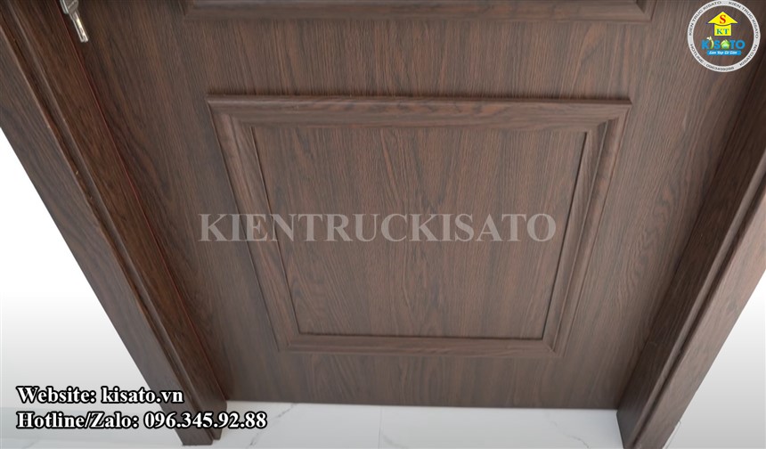 Kisato thi công trọn gói cửa gỗ nhựa Composite cho mẫu biệt thự 3 tầng tại Thái Bình