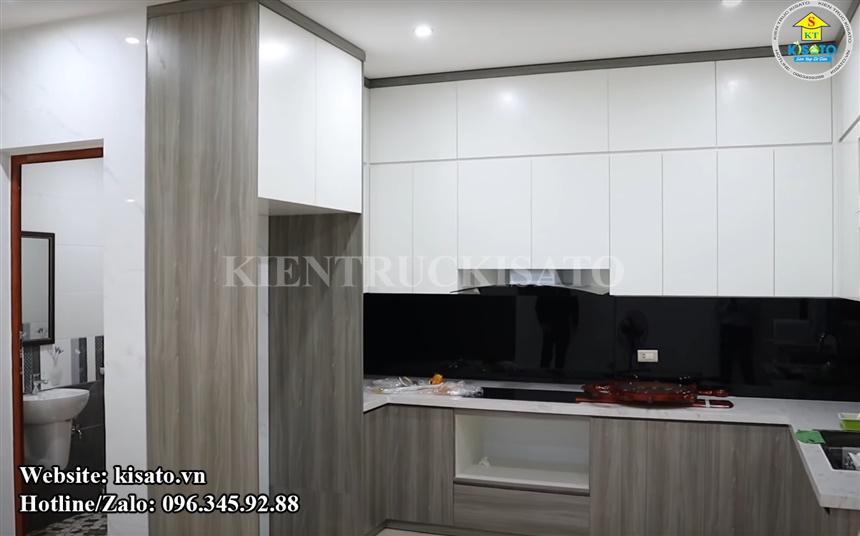 Kisato thi công mẫu nội thất phòng bếp cho biệt thự tại Bắc Ninh