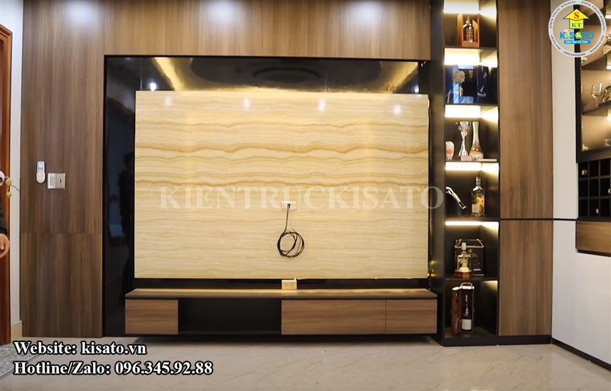 Kisato thi công mẫu nội thất phòng khách cho biệt thự tại Bắc Ninh