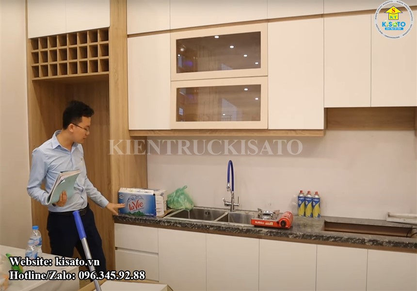 Kisato thi công mẫu nội thất phòng khách, phòng bếp, phòng ngủ, phòng thờ cho biệt thự 3 tầng tại Phú Thọ