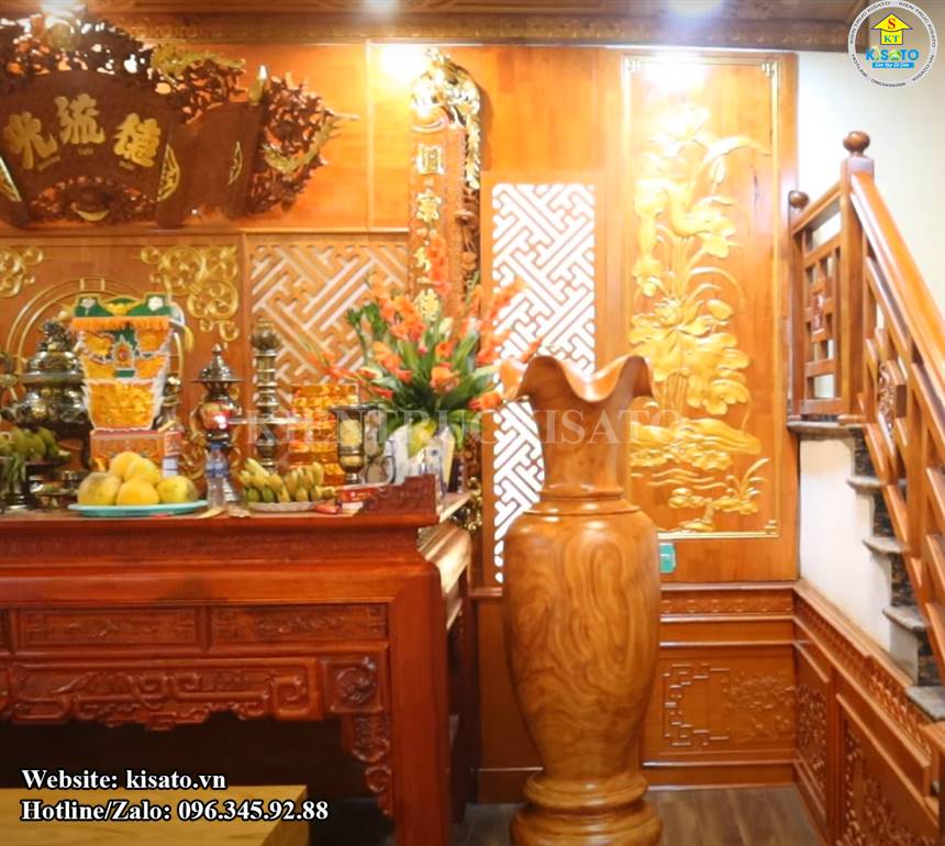 Kisato thi công mẫu phòng thờ đẹp cho biệt thự tân cổ điển tại Bắc Ninh