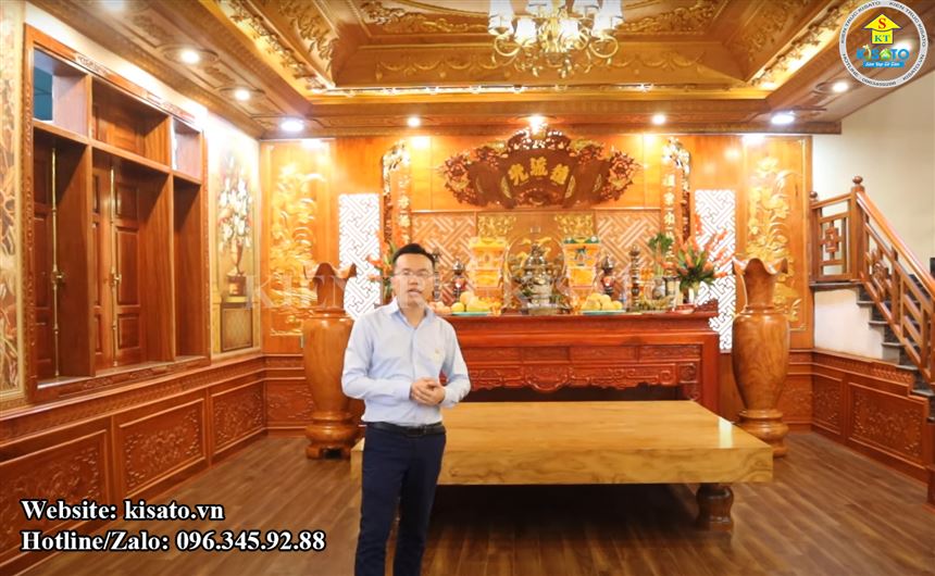 Kisato thi công mẫu phòng thờ đẹp cho biệt thự tân cổ điển tại Bắc Ninh