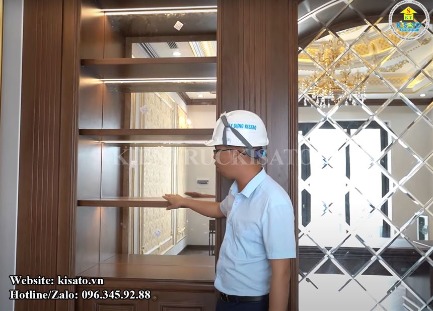 Kisato thi công mẫu nội thất gỗ óc chó hoành tráng tại biệt thự Ninh Bình
