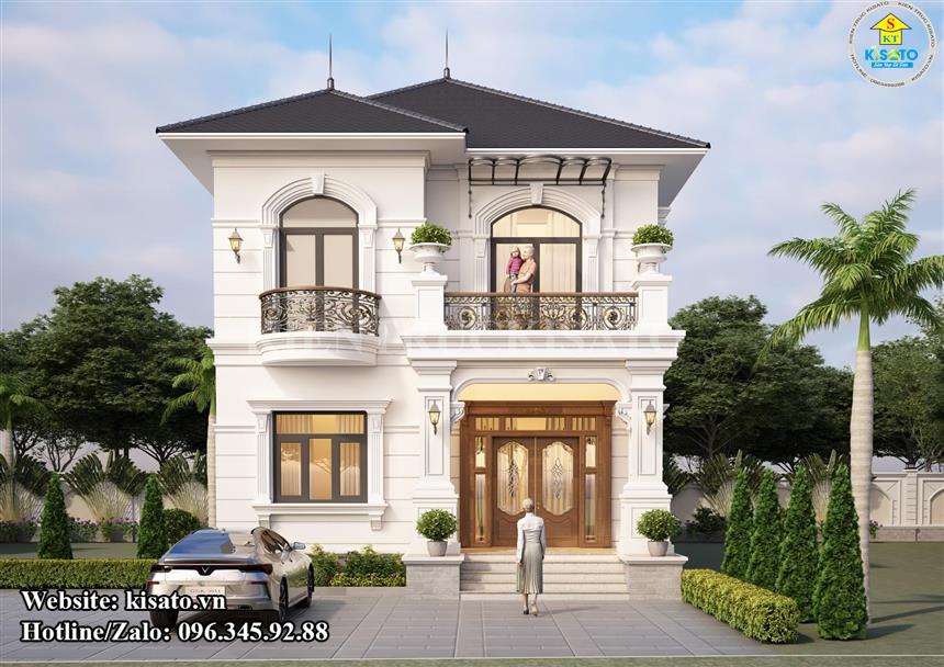 Phối cảnh 3D mẫu biệt thự tân cổ điển đẹp tại Ninh Bình