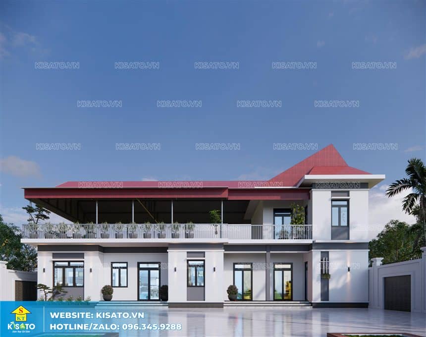 Phối cảnh 3D ngoại thất mẫu biệt thự đẹp tại Thái Bình