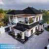 Phối cảnh 3D ngoại thất mẫu biệt thự 2 tầng mái Nhật hiện đại tại Nghệ An