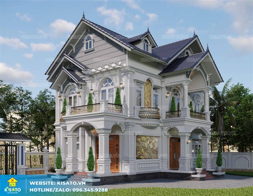 Phối cảnh 3D không gian ngoại thất của biệt thự  tại Thanh Hóa