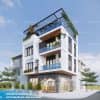 Phối cảnh 3D ngoại thất mẫu biệt thự 4 tầng để ở kết hợp kinh doanh tại Quảng Ninh