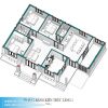 Mặt bằng 3D mẫu nhà cấp 4 mái Nhật tại Hưng Yên