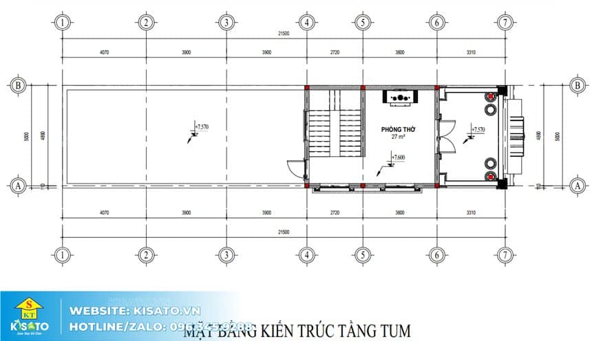 Mặt bằng công năng nhà ống 2 tầng 1 tum thiên đường sống tại Thanh Hóa