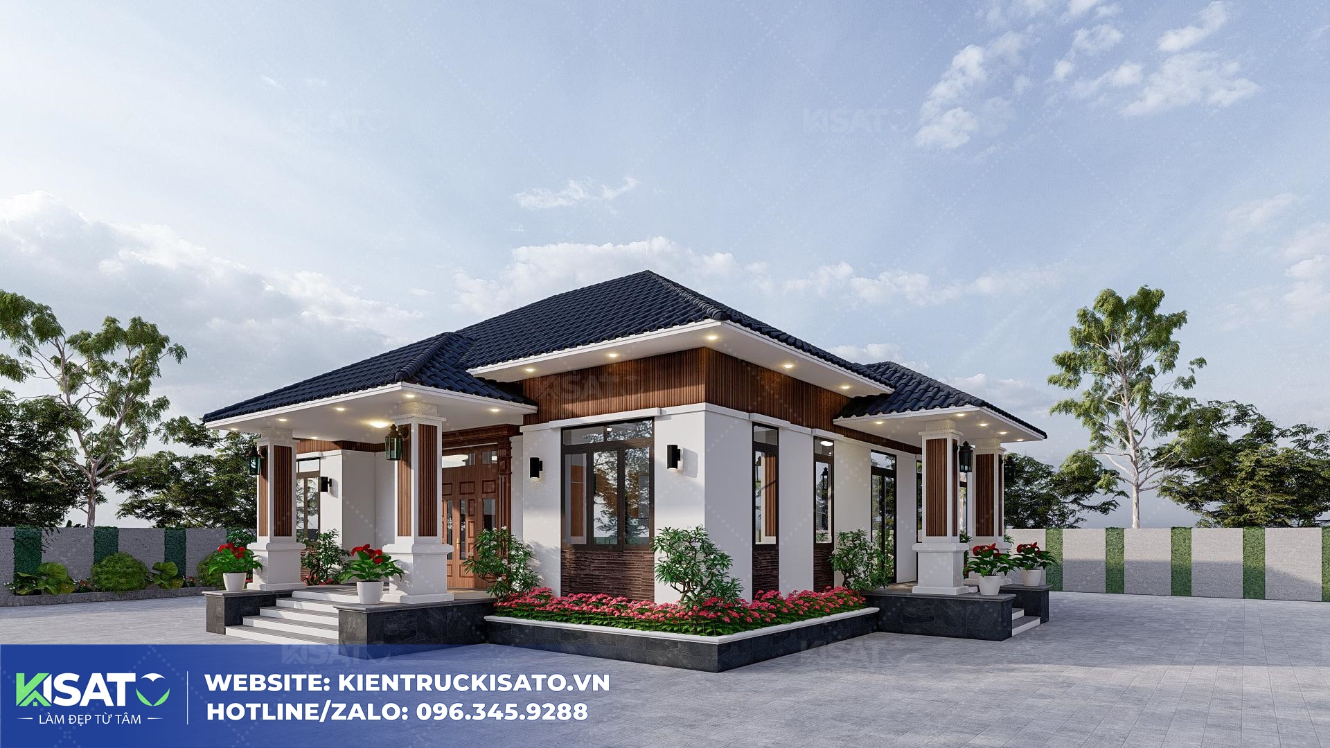 Mẫu Nhà Biệt Thự Vườn 1 Tầng Đẹp Không Gian Sống Lý Tưởng