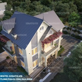 Phối cảnh 3D mẫu biệt thự hiện đại 2 tầng ở Thanh Hóa