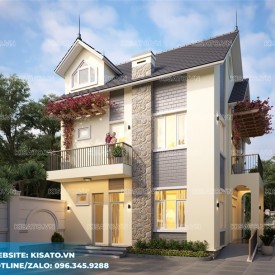 Phối cảnh 3D mẫu biệt thự hiện đại 2 tầng ở Thanh Hóa