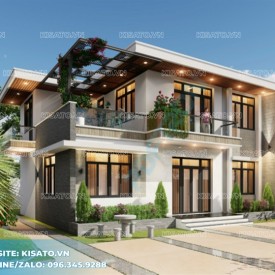 Phối cảnh 3D biệt thự 2 tầng hiện đại tại Bắc Giang