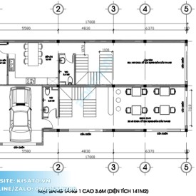 Mặt bằng công năng biệt thự 4 tầng mái bằng hiện đại tại Hà Nam