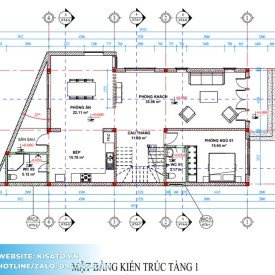 Mặt bằng công năng mẫu biệt thự hiện đại tại Phú Thọ