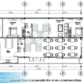 Mặt bằng công năng biệt thự 4 tầng mái bằng hiện đại tại Hà Nam