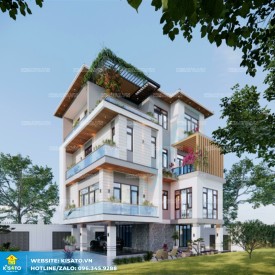 Phối cảnh 3D mẫu biệt thự 4 tầng đẹp hiện tại Hải Phòng